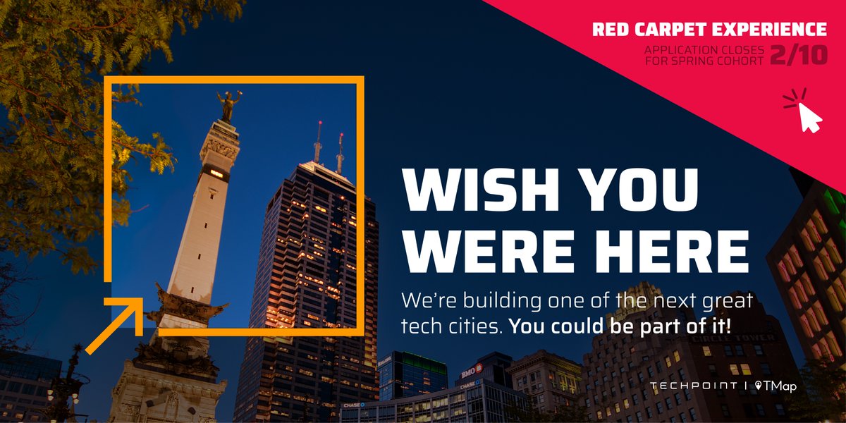 christie_hurst's tweet photo. Know someone living outside the Hoosier state who would be a great addition to the Indiana tech community? @goTMapgo &amp; @TechPointInd and are streamlining introductions to local leadership to help them land their dream job in Indy. Learn more and apply: https://t.co/iaKkCXSrYx https://t.co/4dSZBoAeSn