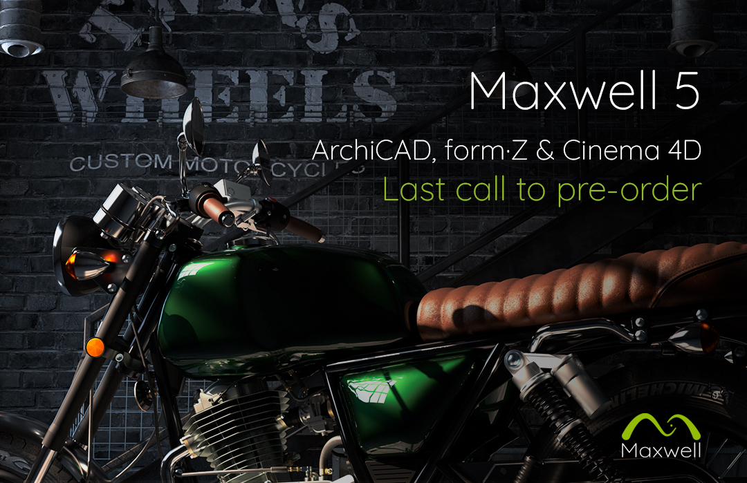 MaxwellRender's tweet photo. Maxwell 5 ArchiCAD, Cinema 4D and form•Z plugins are coming TOMORROW, pre-order now before the offer ends!
Upgrade here: https://t.co/4BGmZQYyX9
#Maxwell5 #MaxwellRender #Maxwell5PreOrder #KeepTheSecret #SpreadTheGoodNews https://t.co/pES5JPlkVu
