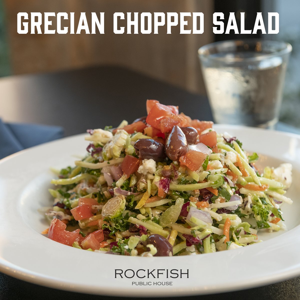 Stopping in for lunch or dinner? The Grecian Chopped Salad is a great starter! Or, if you want to make it a little heartier, we recommend adding the Rockfish, Grilled Jumbo Shrimp, Grilled Gazebo Chicken, Colossal Crab Cake, or a Grilled Prime Center Cut Filet Mignon.