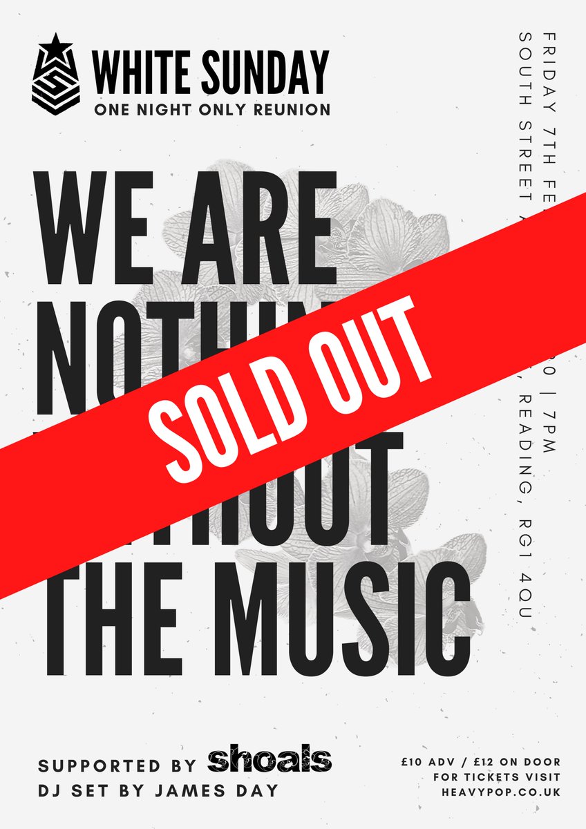 🎉We are all SOLD OUT! 🎉

We will see you all on Friday for White Sunday &amp; Shoals.
#rdguk #livemusic #indiemusic #rock