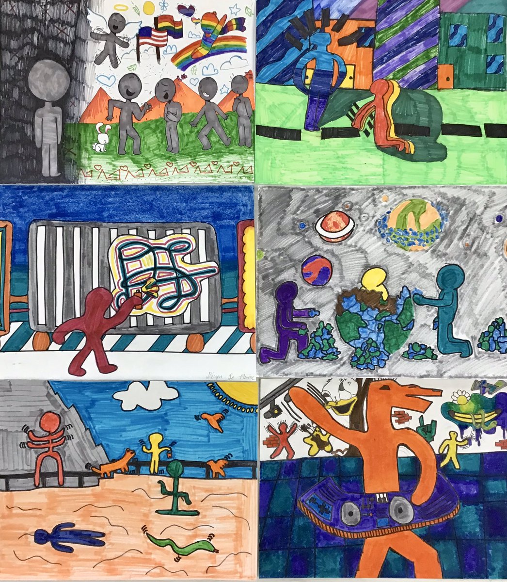 art_marshfield's tweet photo. Art 7 - A Social Commentary in the style of Keith Haring https://t.co/AeaIZp6VLs