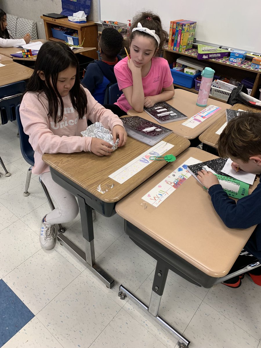SomersKristin's tweet photo. Engineering boats out of tinfoil to figure out which model will hold the most amount of dice! @WPSCoolidge https://t.co/VZKLkvIvPu