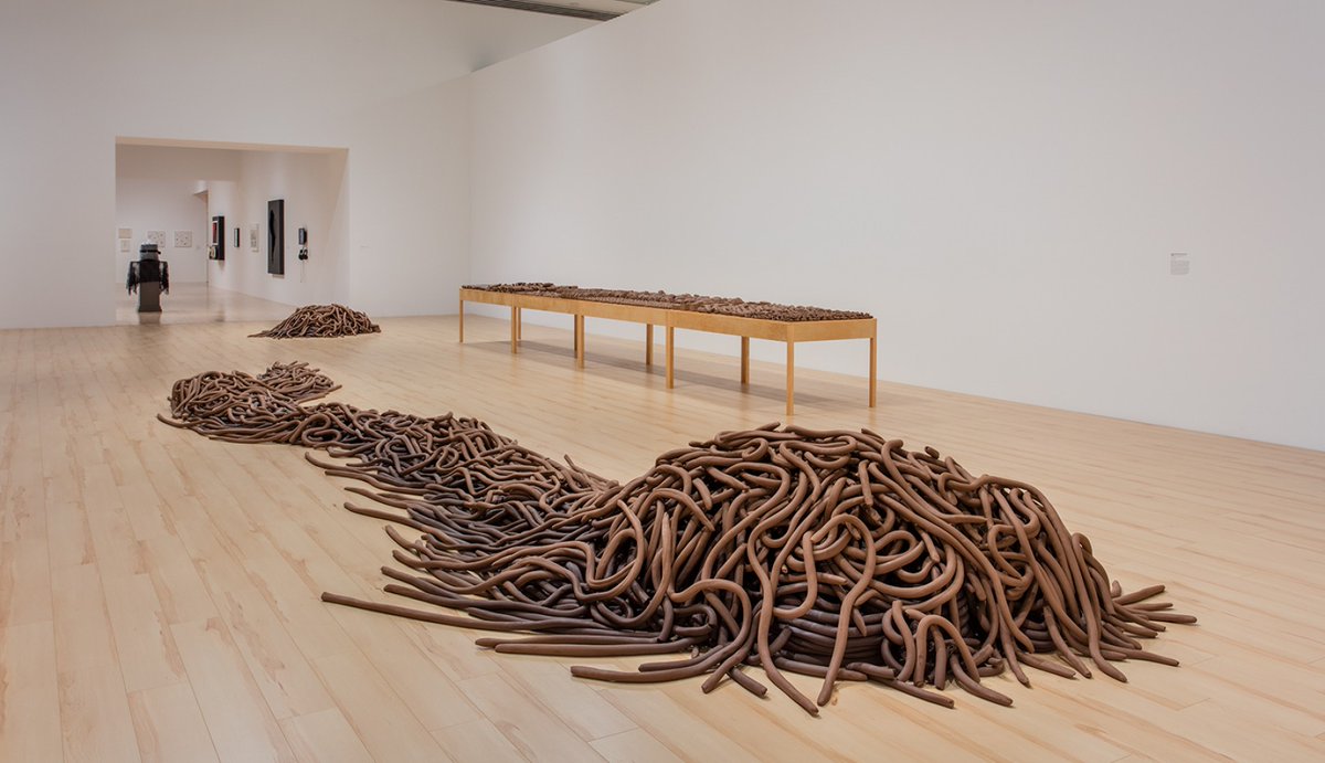 Sculpture by Italian-born Brazilian artist Anna Maria Maiolino, 1990s-2010s, whose varied practice often relates to her experience with language, immigration, censorship, and gender