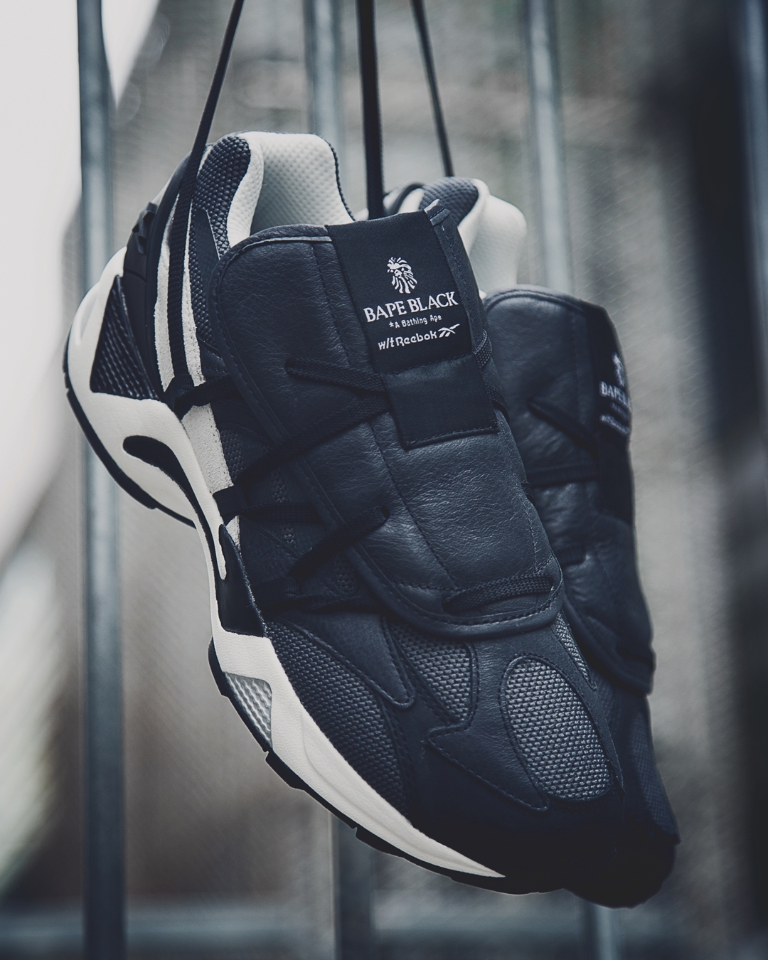 Bape black sale reebok