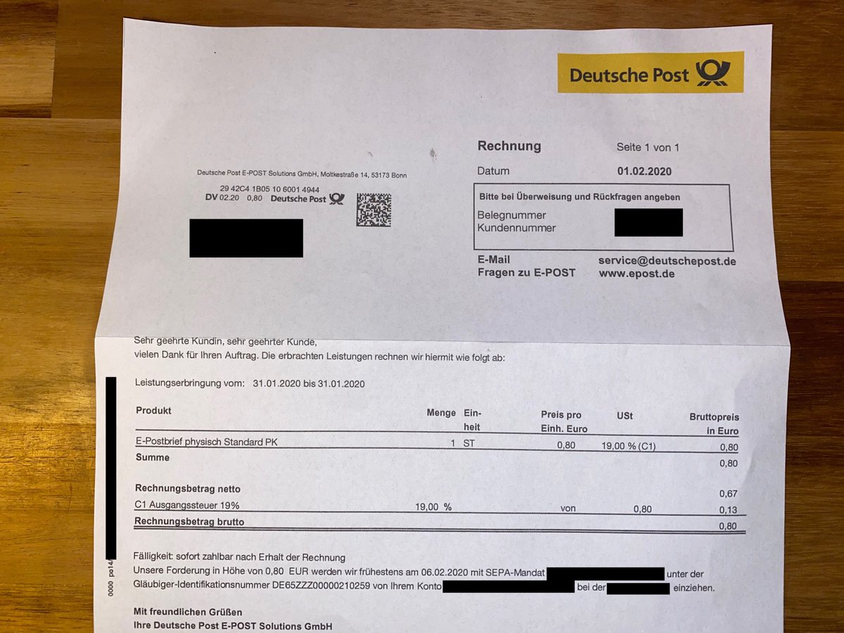 raedically's tweet image. Wenn man für 80ct einen Brief per E-POST, dem digitalen Angebot von @DeutschePostDHL, verschickt, dann bekommt man dafür eine Rechnung... ...per Post. #DeutschePost #digital