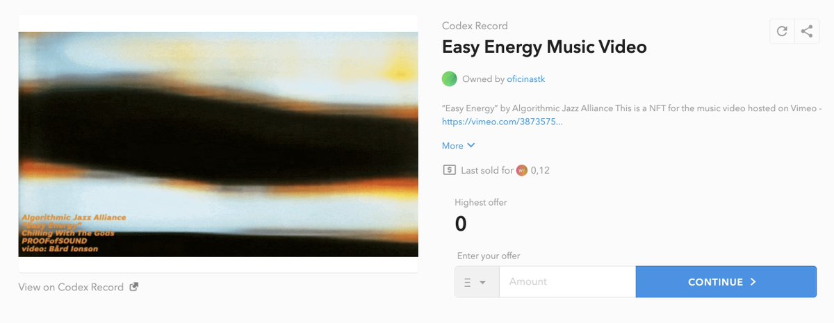 PROOFofARTWORK's tweet photo. Thank you @oficinastk for successfully bidding on one of the tokenized Ai-Generated Videos made by @BardIonson!
Just sent 0.084 ETH to @CodeToInspire on behalf of Bard.
TxID: https://t.co/zWQbWvXX8z
#PROOFofSOUND #AiArt #VideoArt https://t.co/zpolaKkBw0