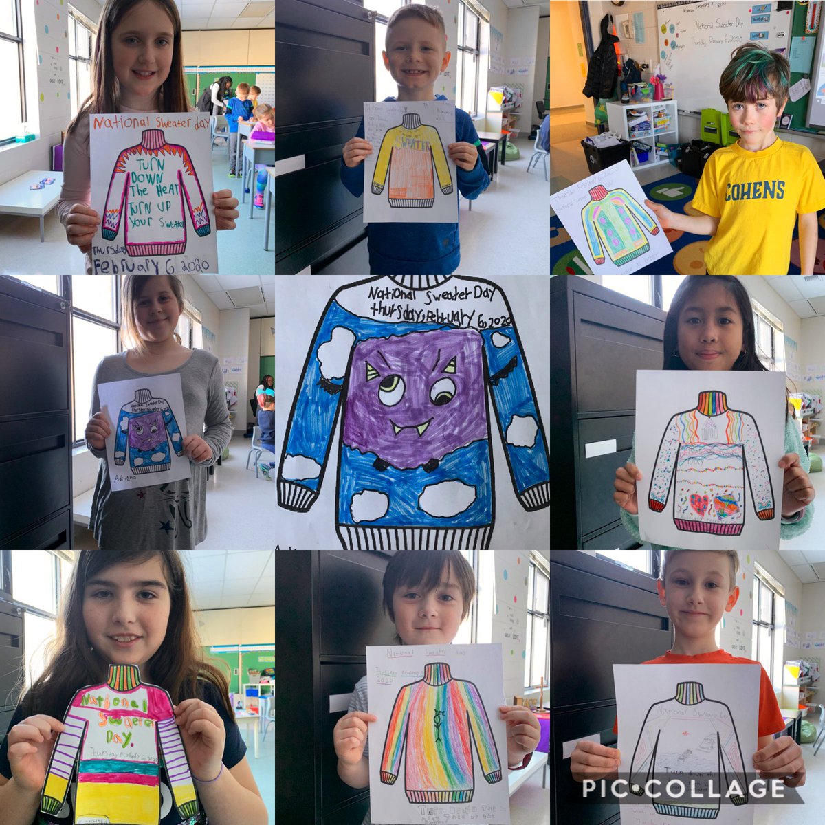 FRAecopatrol's tweet photo. Tomorrow we are hosting @WWFCanada National Sweater Day @AssisiOCSB  Thanks to these students for the #FRAbecreative advertising! Check out the signs posted around our school! @EcoSchoolsCAN @OCSBeco https://t.co/2k16pk8iTU