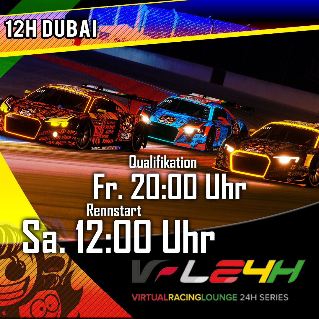 Die3lustigen4S's tweet photo. VRL24H
Virtualracing 12 Stunden Dubai
Teams: 3
Fahrzeug: Audi R8 LMS 2016 Endu
Fahrer: 16
Qualifying: Fr. 20:00 Uhr
Rennstart: Sa. 12:00 Uhr
#simulation #simracer #simracing #esports #assettocorsa #fanatec #racing #dubai #virtualracinglounge #virtualracing #24h #audi #audir8 https://t.co/AZ43kq5e0Z