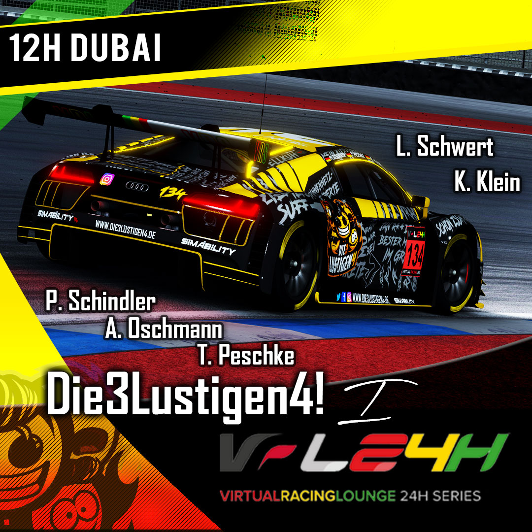 Die3lustigen4S's tweet photo. VRL24H
Virtualracing 12 Stunden Dubai
Teams: 3
Fahrzeug: Audi R8 LMS 2016 Endu
Fahrer: 16
Qualifying: Fr. 20:00 Uhr
Rennstart: Sa. 12:00 Uhr
#simulation #simracer #simracing #esports #assettocorsa #fanatec #racing #dubai #virtualracinglounge #virtualracing #24h #audi #audir8 https://t.co/AZ43kq5e0Z