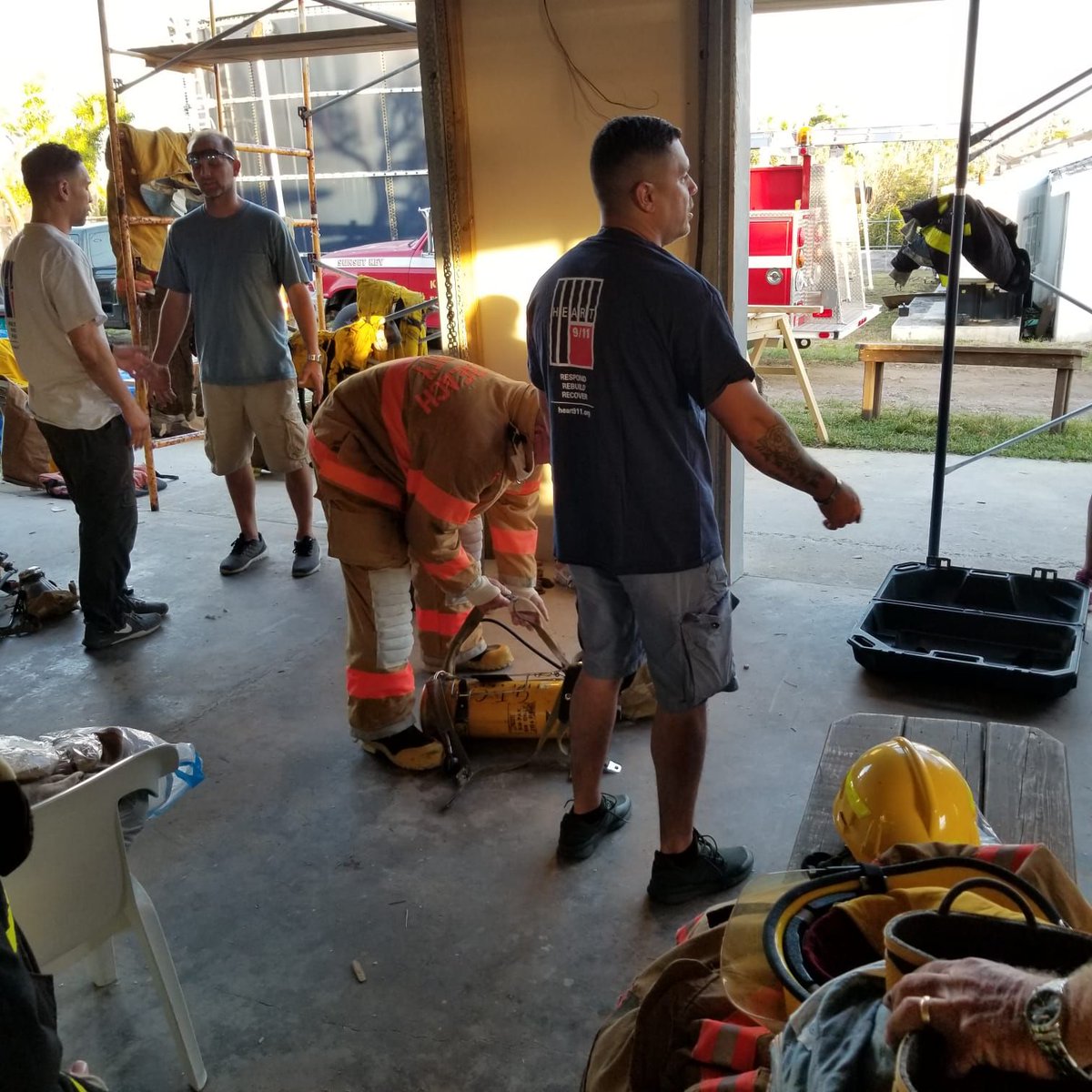 heart911team's tweet image. HEART 9/11’s Rapid Response Team - comprised of highly trained #FDNY members - are in #GreenTurtleCay training the #GreenTurtleFireDepartment which lost its roof during the #HurricaneDorian. The team evaluated needs, made assessments and worked with candidates. #GTCstrong