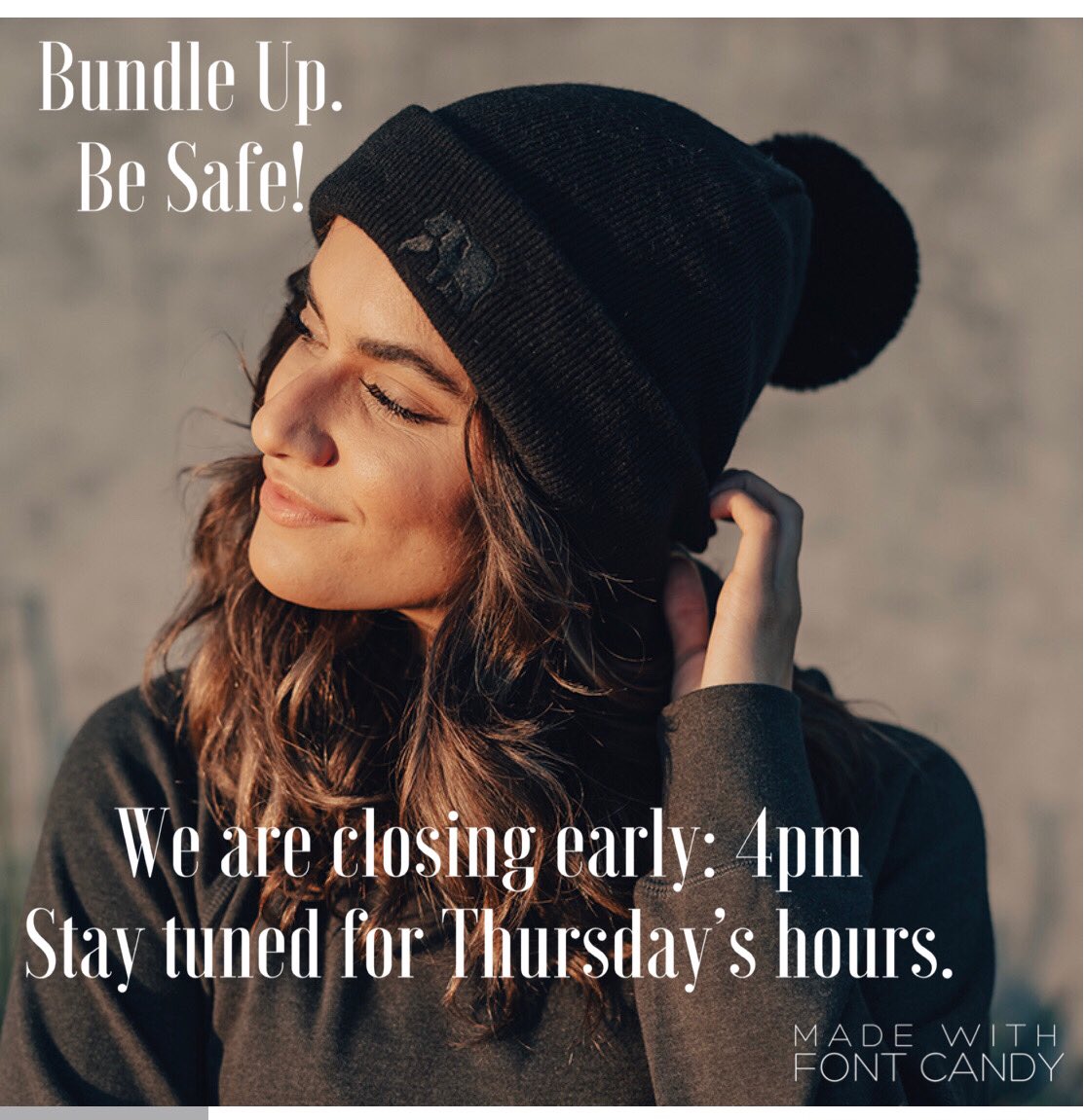 FunSunSports's tweet photo. ❄️Closing Early❄️ #snowday #bundleup #staysafe 
#funinthesun ☀️ will return soon! 
Stay tuned for hours on Thursday. https://t.co/uqNJX10HEi