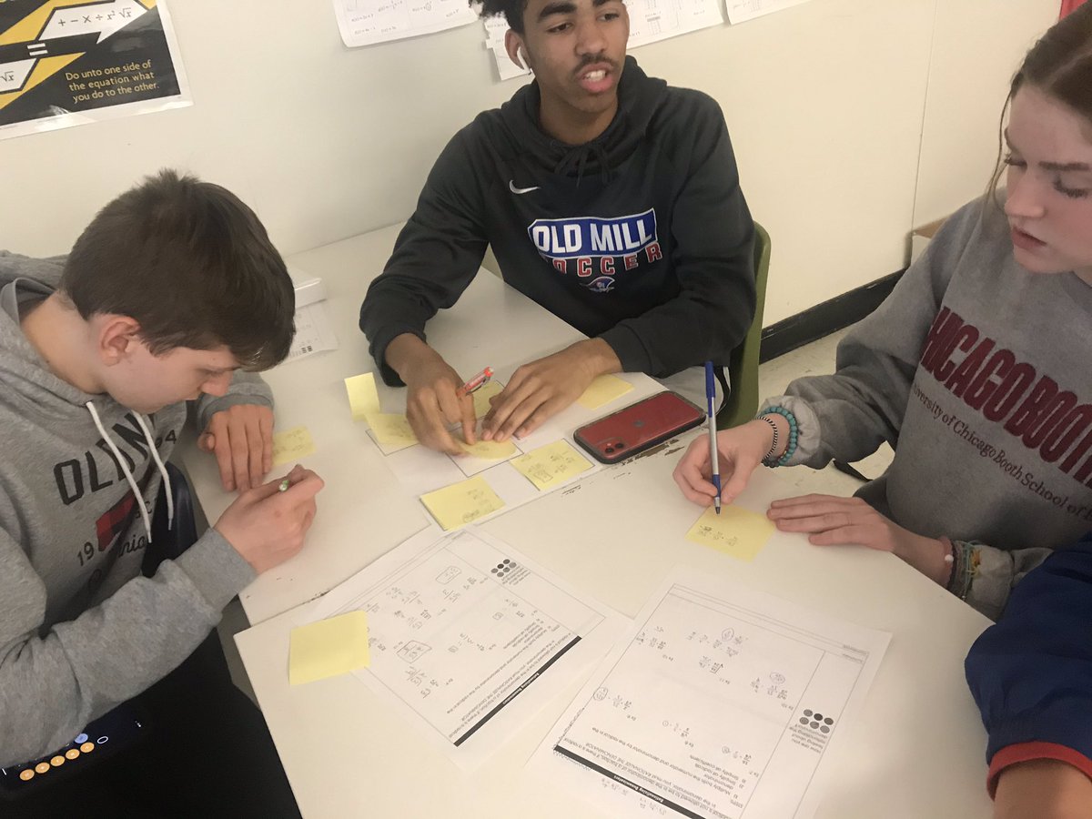 OMHSMathDpt's tweet photo. Placemat consensus makes for the BEST discussions (and the best faces, too)! #studentdiscourse #honorsgeometry #rationalizingthedenominator #magazu https://t.co/Nb0WSStVHB