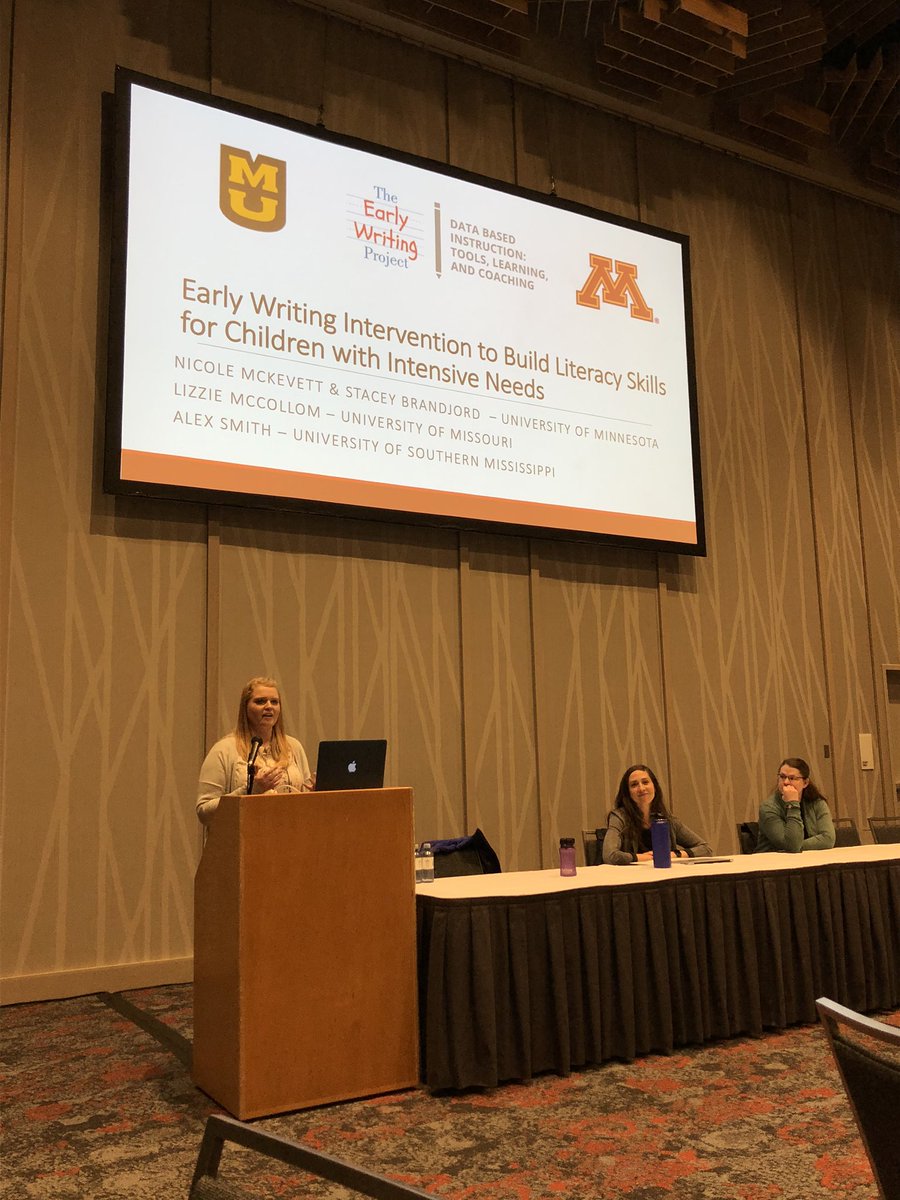 early_writing's tweet photo. Our Mizzou &amp; Minnesota teams are reunited for our first early writing presentation the @CECMembership conference! #WriteOn #sped @SpedMizzou @MizzouEducation @UMN_CEHD https://t.co/KOMb6FNNul
