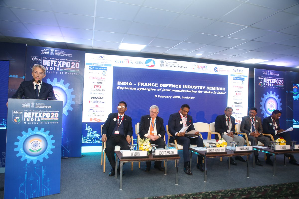 HE Mr Emmanuel Lenain, Amb. of France,  speaking at the India-France Defence Industry Seminar @DefExpoIndia stated that France and India share a strong partnership and that the French Defence Industry will continue its close association with the Indian Industry
<a href="/FranceinIndia/">French Embassy in India 🇫🇷🇪🇺</a>