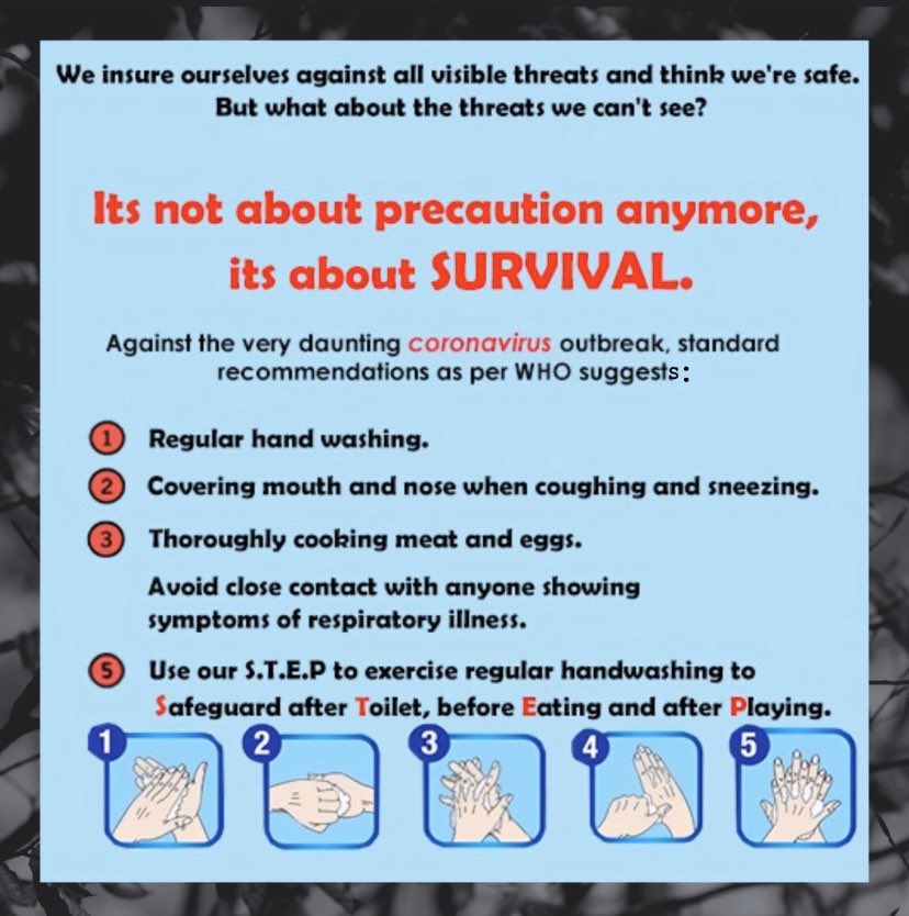 EnactusJHC's tweet photo. In the wake of current virus spread - CORONA, here are some tips for you!
Safeguard yourself from coronavirus. Stay safe by following the steps and protect yourself! Project Nazif &amp; Enactus JHC commits to keep you informed during challenging times
Precaution is better than cure! https://t.co/MMrJxW2uso
