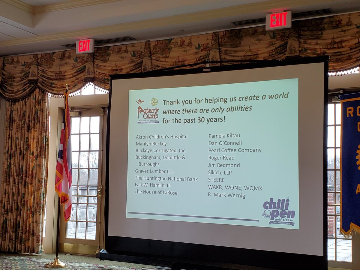 Such a wonderful meeting today wrapping up the 2020 Chili Open benefiting <a href="/AkronRotaryCamp/">Akron Rotary Camp</a>!