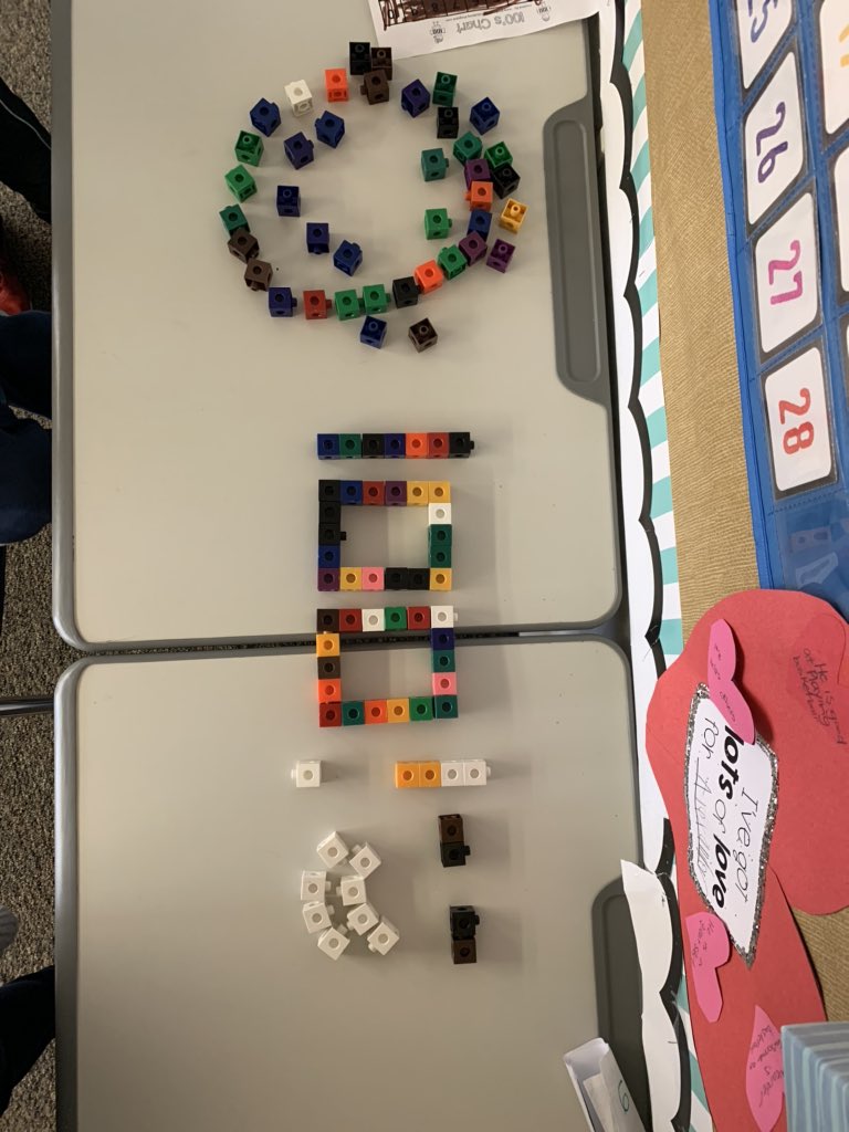 MrsDemiWTE's tweet photo. Happy 100th Day of School! Second graders are rotating to different stations. This station is use 100 snap cubes to build a creation. #100daysofschool #teamWTE @PettitWTE @MissNunanWTE @MrsDoanWTE https://t.co/TsgyH0692o