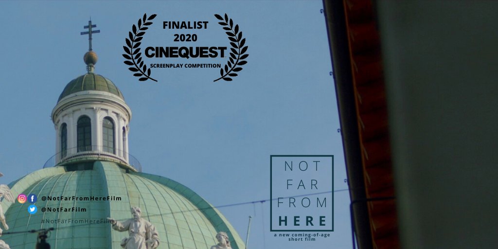 We're honored. Thank you, 
@Cinequest! Salute 🥂 #Cinequest #NotFarFromHereFilm #Milan #screenwriting #shortfilm #filmfestival #indiefilm #Italianfilm