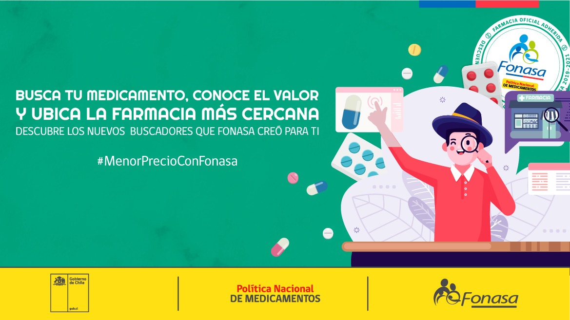 Fonasa's tweet photo. Para conocer cuáles son los medicamentos que están en convenio, ingresa a https://t.co/TBR7oHjWIc. Allí sabrás el precio del medicamento y además cuál es la farmacia que queda más cerca de tu domicilio. #MenorPrecioConFonasa https://t.co/zCyYzxdbEN