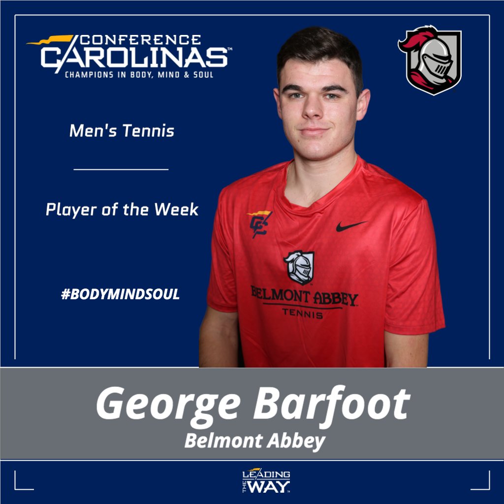 ConfCarolinas's tweet photo. George Barfoot of @abbeyathletics Selected Conference Carolinas Men’s Tennis Player of the Week

🔗: https://t.co/clRGjWn4dB
#BodyMindSoul https://t.co/sWgEK8KXav