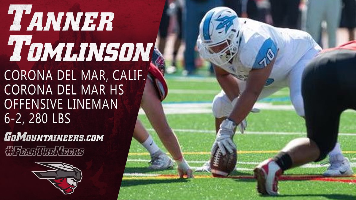 FB | <a href="/MountaineerFB/">Western Colorado Football</a> adds a big fella up front as they are excited to announce the signing of offensive lineman Tanner Tomlinson out of Corona Del Mar High School. Welcome to the #ThinAirCrew!

#FearTheNeers