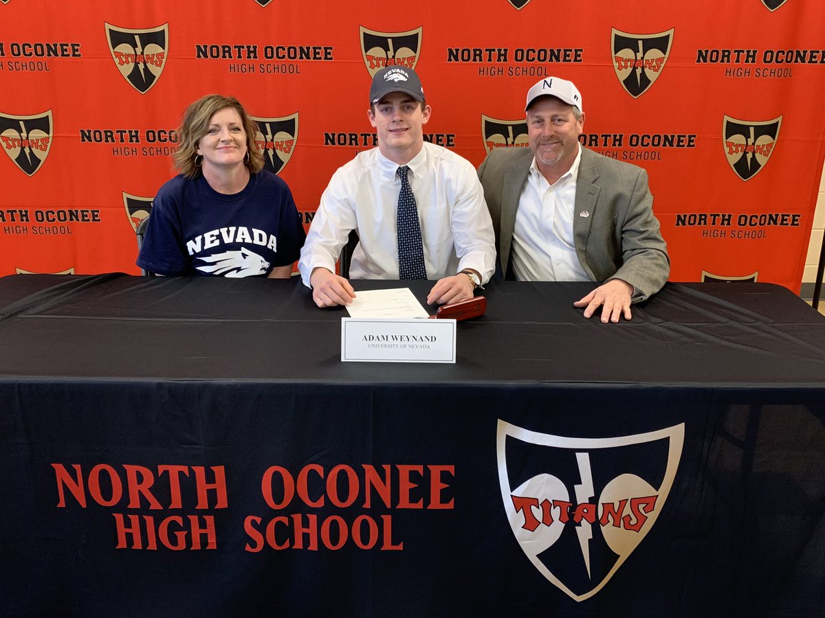 NOHSFootball's tweet photo. 🔴⚪️⚫️ Congratulations Adam Weynand on signing with the University of Nevada! #BattleBorn #NSD20 @aaweynand @NevadaFootball https://t.co/Po0ZNmZrOT