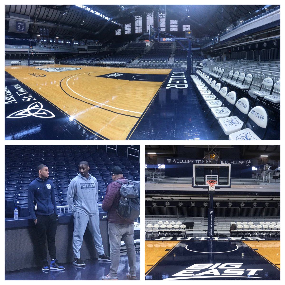 KyleWilliamsD2i's tweet photo. First trip to legendary Hinkle Field House for tonight’s @ButlerMBB vs @NovaMBB game to see my guys @_aaron2_ @bruce_golden @_Beyyy15 @YooJustoo @jbrandonslater. #proudcoach #DMVbuilt #TTOTough #quakernation https://t.co/lWBogMicBy