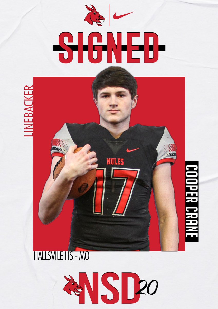Welcome the the #MuleBrothers!

ATH - Cooper Crane (Hallsville HS)

#20MuleTeam
#teamucm 
#NationalSigningDay
#NSD2020