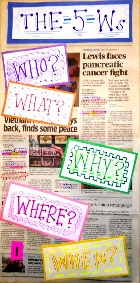 JStenger7's tweet photo. Who? (My students.) What? (Do excellent work.) Where? (NAHS.) When? (All the time.) Why? (I dunno โฆ maybe to win bulletin board competitions!) Here are โฆ The 5 (Journalistic) Ws Winners. These Cubs like to show out! @drluster777 #apslit https://t.co/RiZNdkMlB8