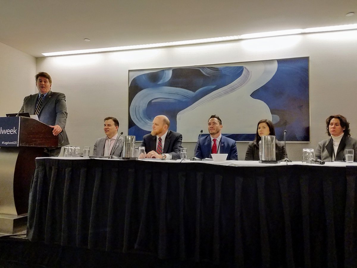 .<a href="/DavidHorrigan/">David Horrigan</a> of <a href="/RelativityHQ/">Relativity</a> introduces the panel for "Your Career in Data Discovery, Data Privacy, and Data Protection": @JaredCoseglia of @TruStaffingPart, David Kilgore of <a href="/Rackspace/">Rackspace Technology</a>, Scott Milner of <a href="/MorganLewisLaw/">Morgan Lewis</a>, &amp; @KellyTwigger of <a href="/ediscoveryasst/">eDiscovery Assistant</a>, <a href="/ESIattorneys/">ESI Attorneys LLC</a>
