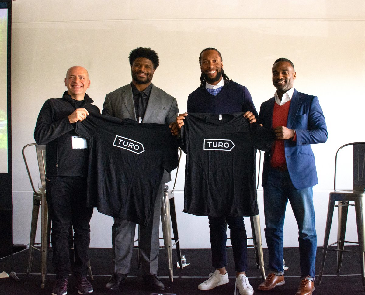 turo's tweet photo. Turo is very happy to announce that @LarryFitzgerald and @ClintMyles are joining our Series E as investors, helping us put the world’s 1.5b cars to better use!

https://t.co/1Zn5nEFInm https://t.co/cLsXXAJ7fP