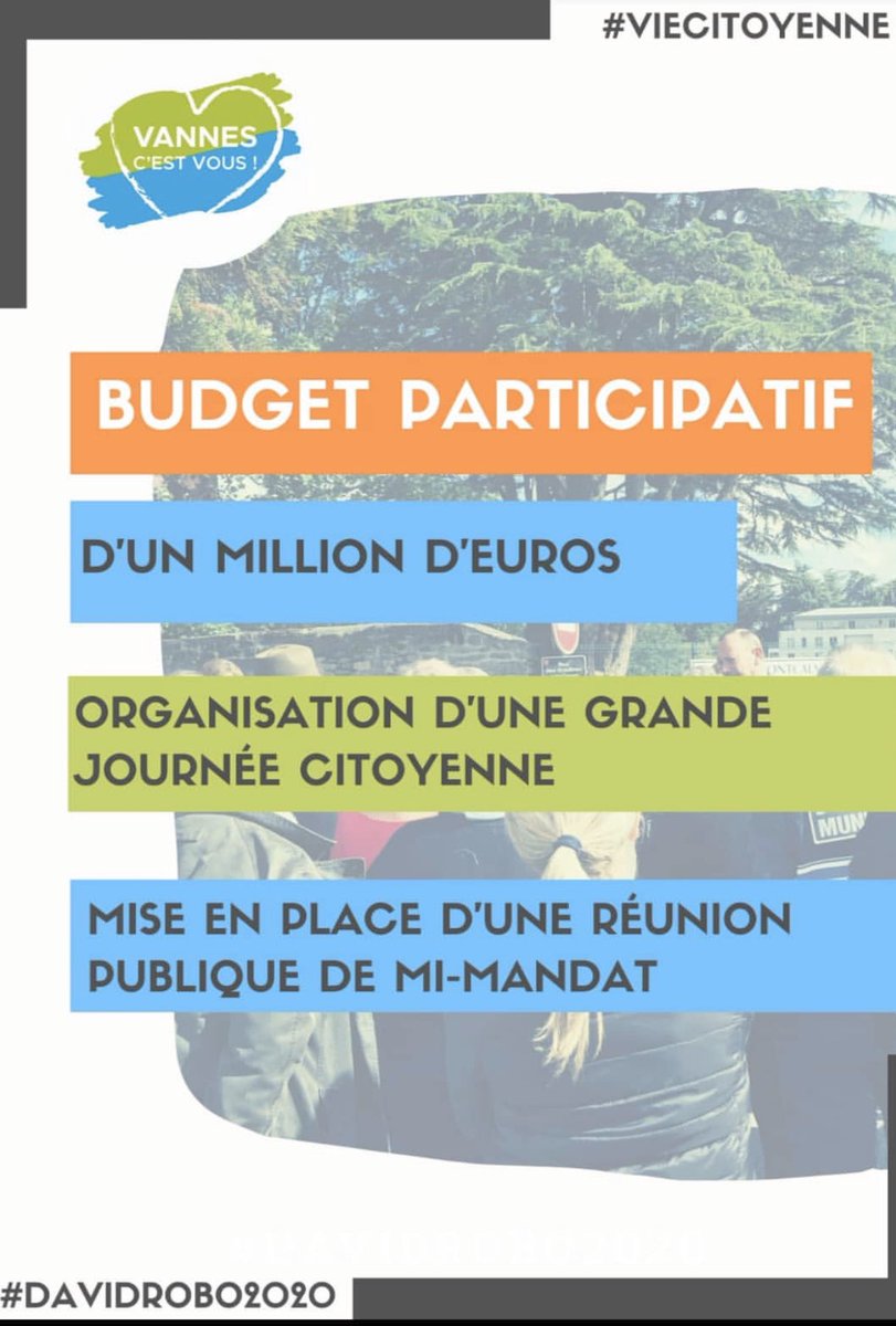 altvannes's tweet image. Parce que Vannes c’est VOUS! 🔵🟢
-&amp;gt; budget participatif de 1m€.
-&amp;gt;organisation d’une grande journée citoyenne.
-&amp;gt;Réu publique de mi mandat.
#davidrobo2020 #lesjeunesavecdavidrobo 
@DavidRobo56 @cpenhouet @Hortense1 @FLeGuerneve @mahe_patrick @CastelPochat @LOKENTAZ @ThepautG