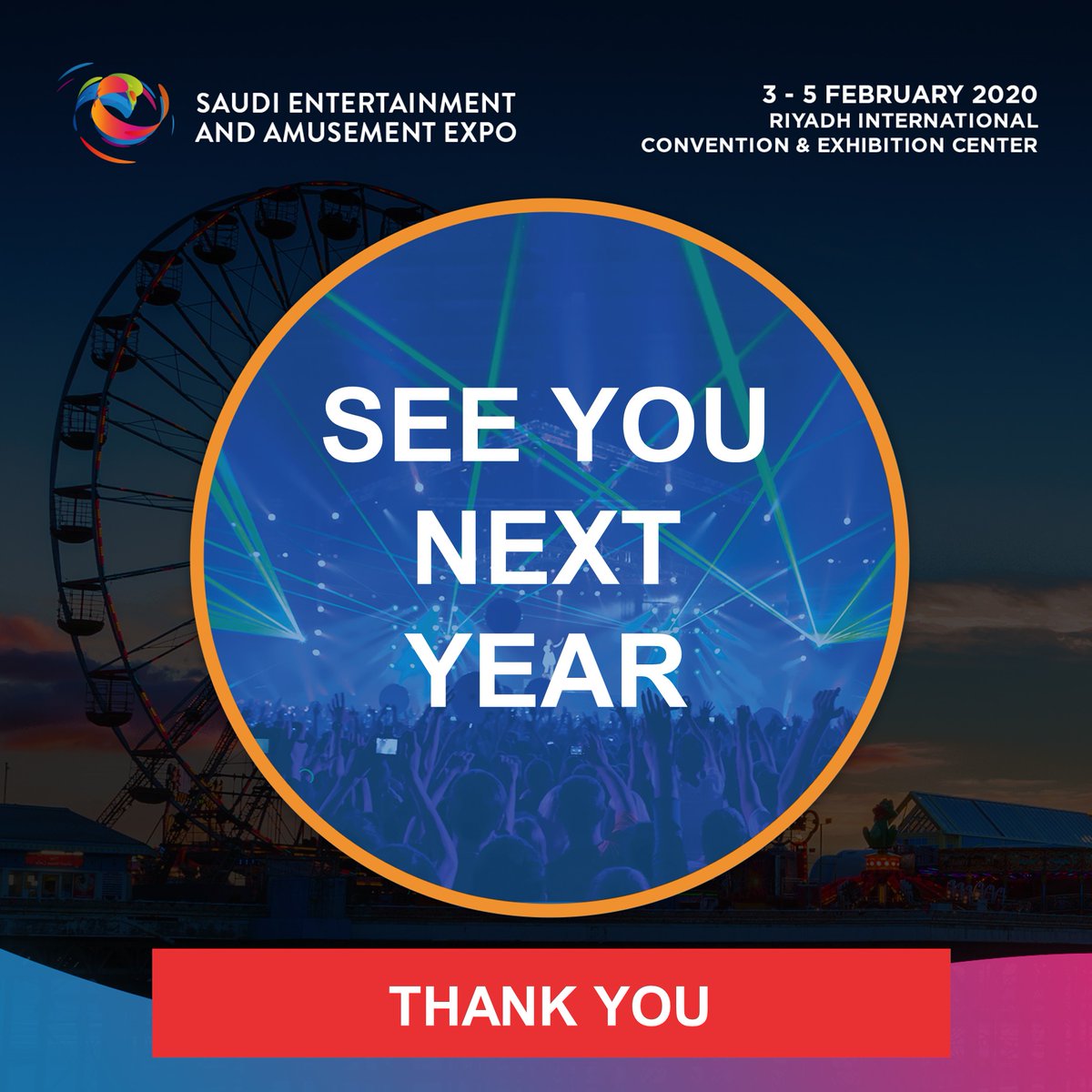 SeaSaudi's tweet photo. Its a wrap for this year. Thank you to all our Exhibitors, Visitors, Sponsors, Speakers and Media Partners for this event. SEE YOU ALL NEXT YEAR again.
#SEASAUDI #saudientertainment #saudiamusement #saudievents https://t.co/OBaPwbHCvi