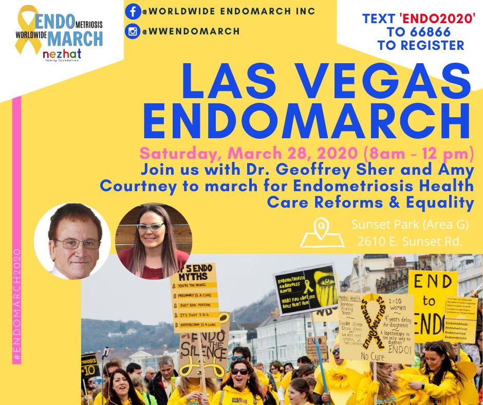 WWEndoMarch's tweet photo. LAS VEGAS ENDOMETRIOSIS AWARENESS WALK
SATURDAY, MARCH 28, 2020 (8AM-12PM)
Text 'ENDO2020' to 66866 to register. Go Team Las Vegas! #EndoMarch2020 #EndoHealthReformsNow #TeamTKOEndo https://t.co/3SdtrO79lE