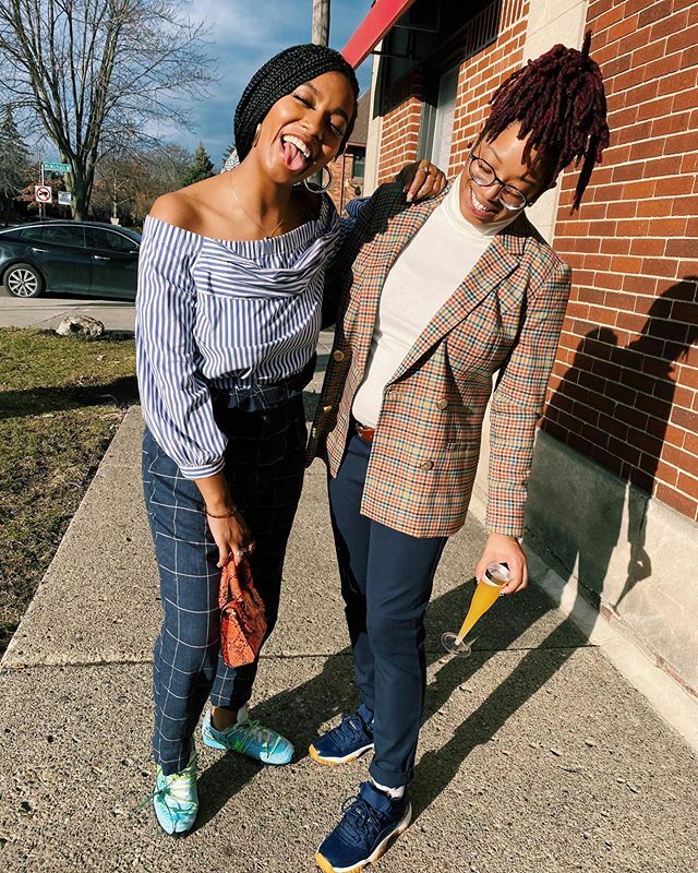 nadthisnadthat's tweet photo. my good sis thought she was gonna lift me up without me lifting her up, tuh. catch us slaying an event or podcast near you! aka lookout for our next pod episode tmw! ๐ง๐ฅณ #humanblackspod #podcasts #blackpodcasters #sneakers #flykicksonly #flykickfridays https://t.co/5htsSqdnLo https://t.co/lEW20BuSPp