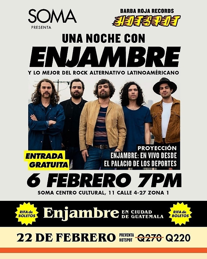 SOMAbar_gt's tweet photo. Este próximo jueves en #soma la #musica de #enjambre y alternativo latino.  #guatemala #bares #musica #nightlife #rock #indie #indierock #dj #livemusic #beer #craftbeer #funk #newwave #funkrock #RockAndRoll #pub #alternative #dance #party #cerveza #psy #vinilos #CentroHistórico https://t.co/KfHiaOR7hY