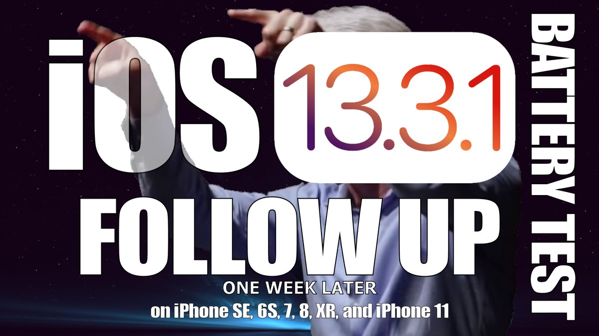 iAppleBytes's tweet image. iOS 13.3.1 Battery Life - Follow up video - One Week Later.
#iOS1331 #battery #issue
youtu.be/RjCtjkRyVKE