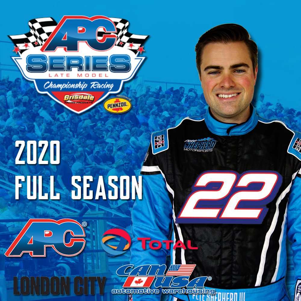 Petey_3's tweet image. I am excited to announce I will be piloting the #22 @apcautoparts , @Total , London City Chrysler Jeep Dodge Late Model for the 2020 @UnitedLMSeries ! 

Press Release can be found below:
peteshepherdmotorsports.com/news/shepherd-…