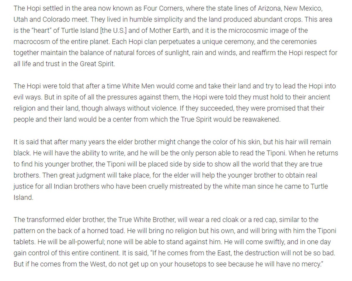 the true white brother? a man with a red cap? a pole shift?“When the Blue Star Kachina makes its appearance in the heavens, the Fifth World will emerge”. This will be the Day of Purification. A new world emerges? what new world are they speaking about? a new earth?