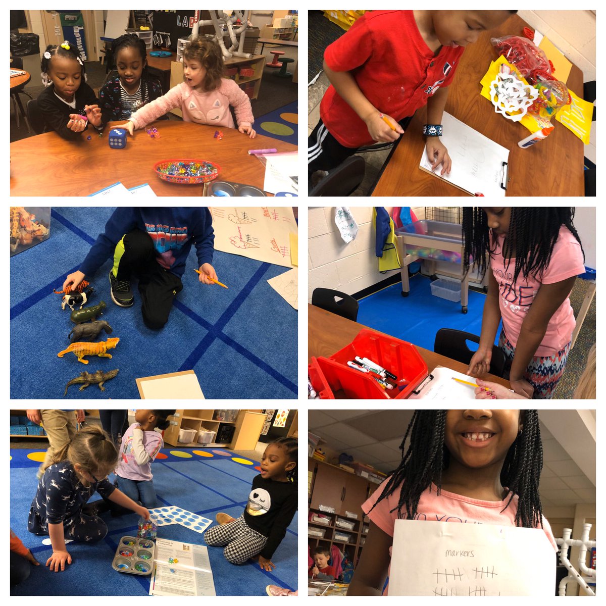 u5earlylearning's tweet photo. Fairview teaching staff-utilizing creative curriculum’s intentional teaching cards to facilitate learning to tally mark as a way to count objects. A dice &amp; jewel game provides practice quantifying and counting w/ 1-1 correspond. #intentionalplay  @McLeanCountyU5 @TeachStrategies https://t.co/rt4wIeR4dB