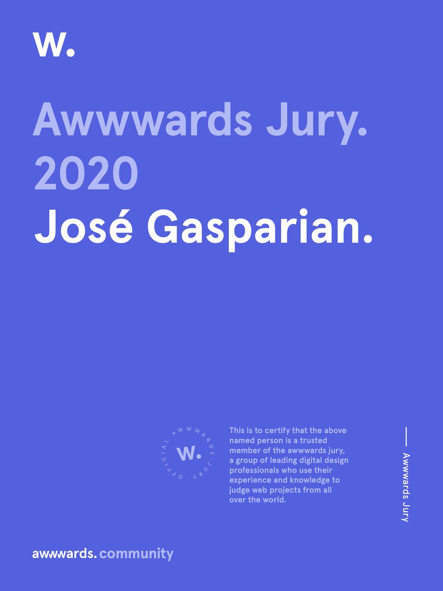 wow!

just made it to the jury fam! 🥳

thank you @AWWWARDS!

#awwwards2020