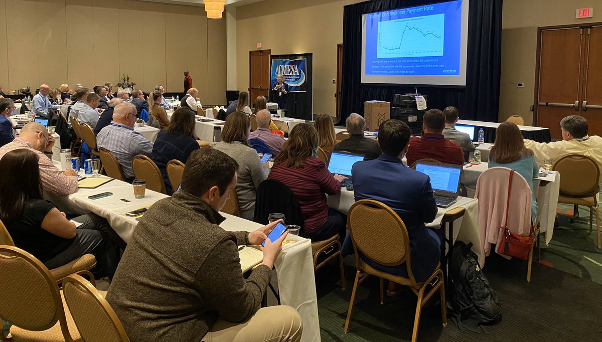 ACMESAHME's tweet photo. Full house of NC, VA and WV providers learning lots of info! It’s not too late to pop in! Thanks to @MarkJHigley @kimb_aa @MedBillDME @carolinekuhn16 @MiriamLieber and @vanHalemGroup for being part of Day 1. #ACMESA2020 https://t.co/LK8gawTDEG