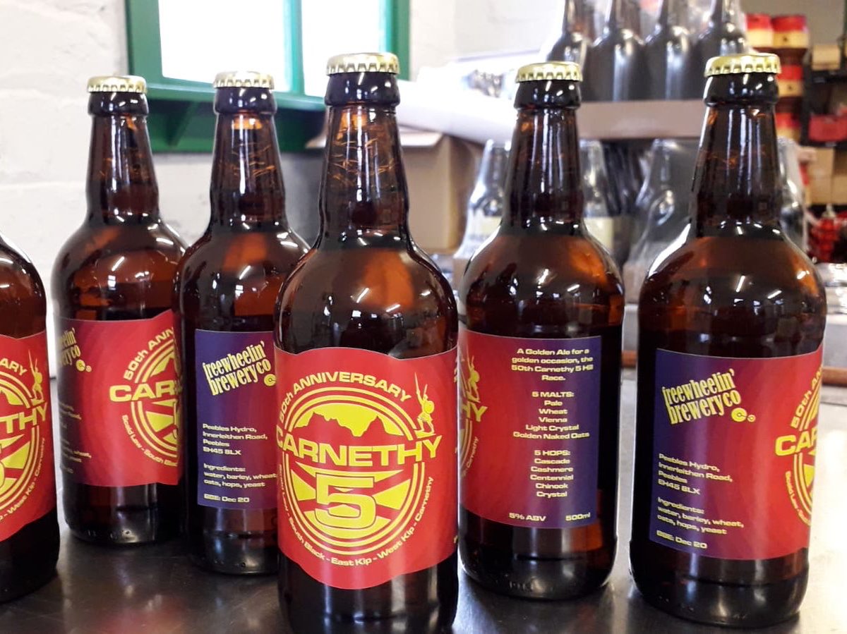 FrisbeeJeff's tweet photo. Here’s a sneak preview of the beer I helped brew with @FreewheelinBrew for the 50th Anniversary Carnethy 5 Hill Race #Carnethy5 @CarnethyHRC https://t.co/ewR7WhUpfs