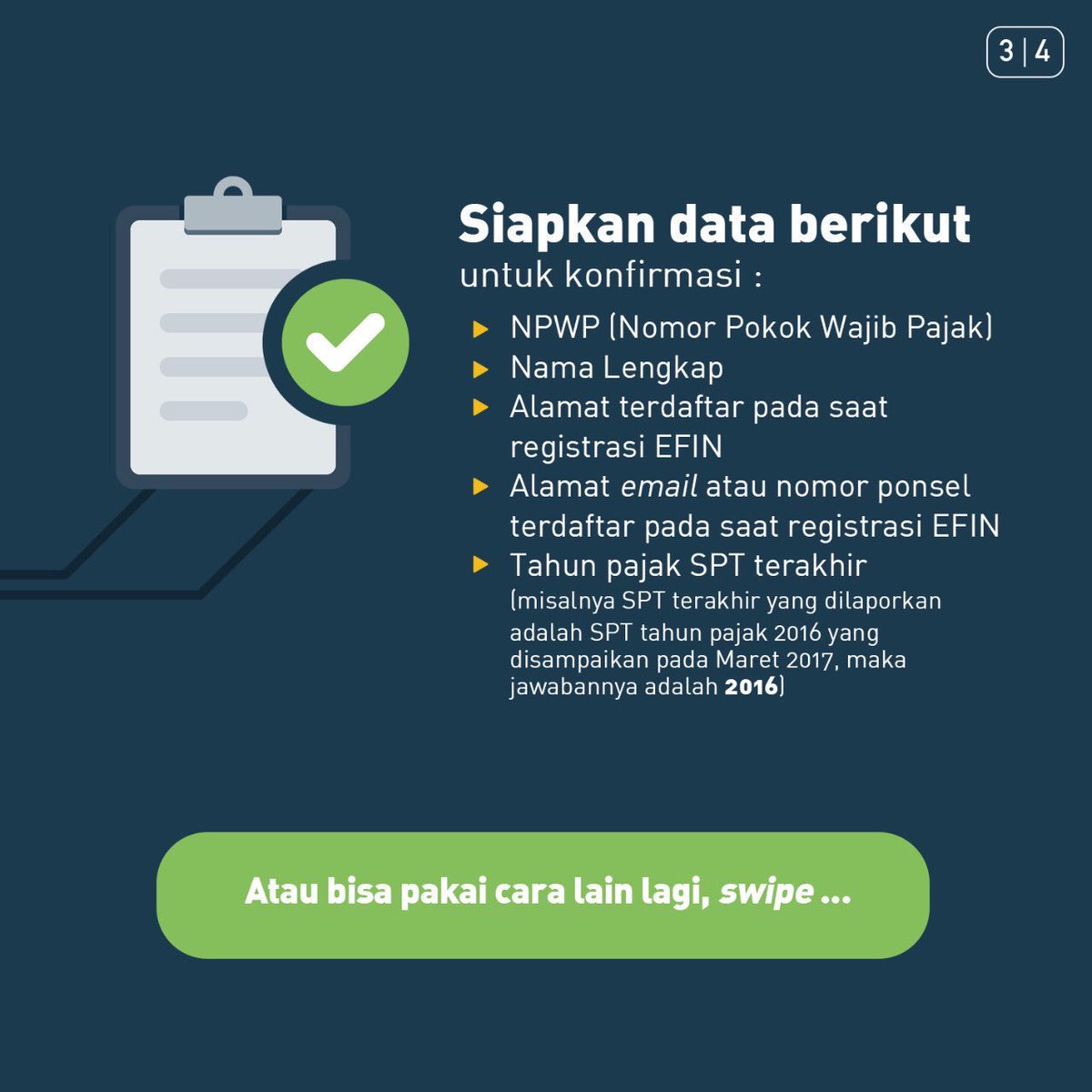 pajakdompu's tweet photo. #KawanPajak lupa EFIN untuk isi SPT Tahunan? Ini ada beberapa cara kalau lupa EFIN ya. 

#LebihAwalLebihNyaman https://t.co/JvRMX9Agh1