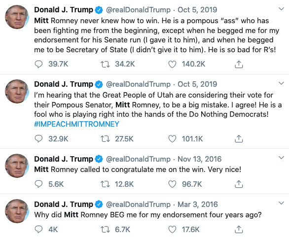 swin24's tweet photo. Trump late last year: 

“#IMPEACHMITTROMNEY" https://t.co/KNB0fkKhFF