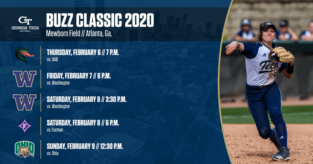 Opening the 2020 season at Mewborn Field for the Buzz Classic, beginning tomorrow!! 

📰 buzz.gt/SB_020520

#BeGold ||| #404institute