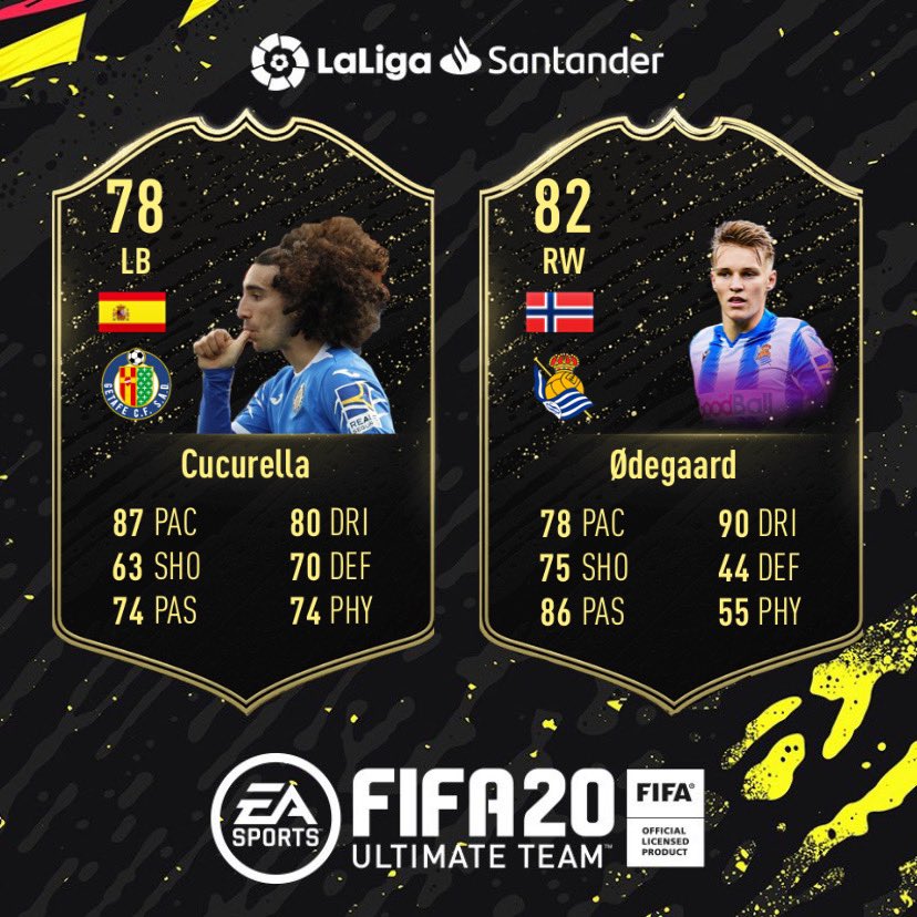 DdcLiga's tweet photo. @EASPORTSFIFA ha sacado el nuevo #TOTW con 2 protagonistas de la @DdcLiga, @cucurella3 y @martinio98 https://t.co/gziOKr0whs