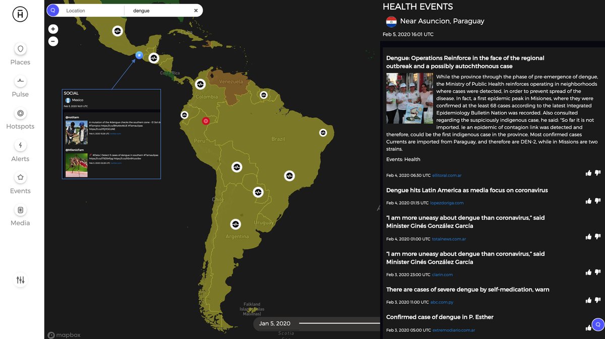 GeoSpark_io's tweet photo. #Coronavirus is the world's focus &amp; rightly so. We can still be caught off guard. Hyperion's #AI alerted us to other health risks occurring alongside the coronavirus scare. The current #Dengue fever outbreak in South &amp; Latin America threatens regional health and stability. https://t.co/ocOAFJK5PF