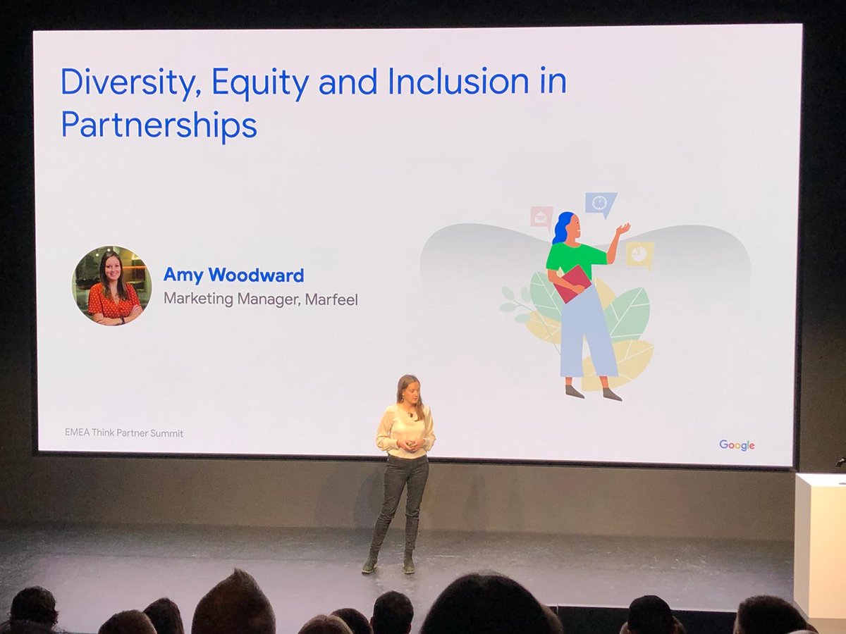 marfeel's tweet image. Marfeel Marketing Manager Amy Woodward absolutely ROCKING @Google’s stage 🤘🤘🤘

She’s speaking about diversity in the workplace and between partnerships at the EMEA Think Partner Summit in Dublin.