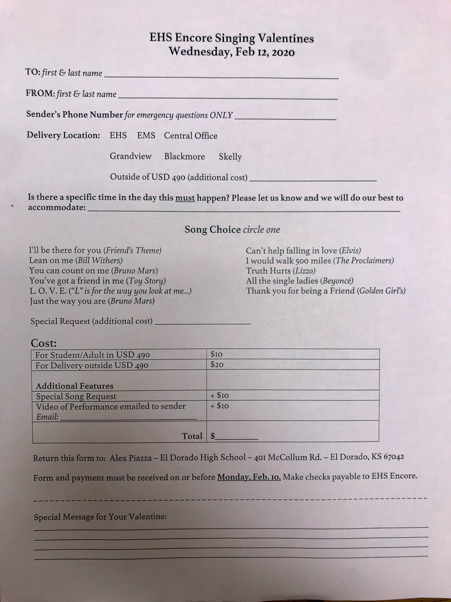 Singing Valentines are here!!! Order yours today! 💕💕 💕